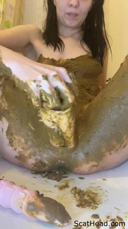 Double Penetration Toy Surrounded By Fecal Matter, Scat Play, Fisting, Atm - p00girl